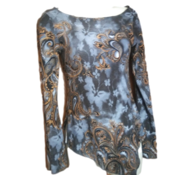 EYESHADOW Stony Apparel Paisley Blouse Juniors Sm - Picture 6 of 6